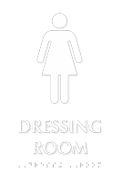 Dressing Room TactileTouch Braille Sign with Female Symbol