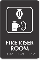 TactileTouch™ Fire Riser Room Sign with Braille
