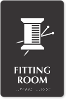 Fitting Room Symbol TactileTouch™ Sign with Braille