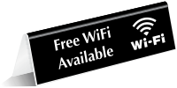 Free WiFi Available Tabletop Tent Sign