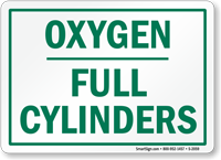 Oxygen Full Cylinders Sign