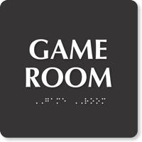 Game Room TactileTouch™ Sign with Braille