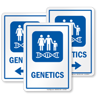 Genetics Hospital Sign with Family Genes Symbol