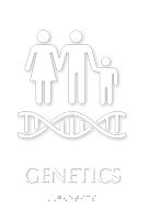 Genetics Braille Hospital Sign with Family Genes Symbol