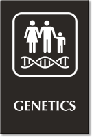 Engraved Genetics Hospital Sign with Family Genes Symbol