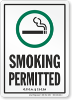 Georgia Smoking Permitted Sign