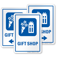 Gift Shop Sign with Gift and Bouquet Symbol