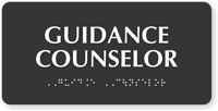 Guidance Counselor Tactile Touch Braille Sign