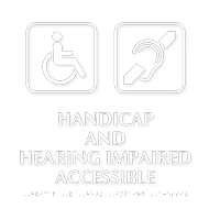 Handicap And Hearing Impaired Tactile Touch Braille Sign