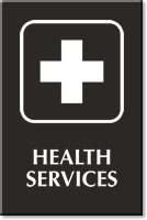 Health Services Engraved Hospital Sign with First-Aid Symbol