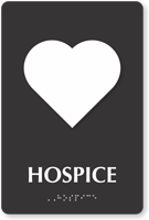 Hospice TactileTouch Braille Hospital Sign