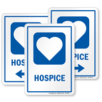 Hospice Hospital Sign With Heart Symbol