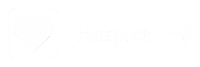 Hospice Engraved Sign, Heart and Right Arrow Symbol