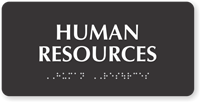 Human Resources Tactile Touch Braille Sign