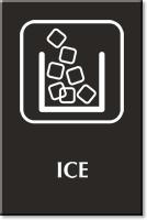 Ice Engraved Sign with Ice Cubes Symbol