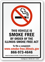 This Vehicle Is Smoke Free Sign
