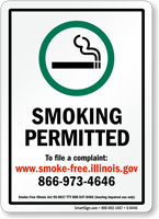 Smoking Permitted To File A Complaint Sign