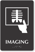 Imaging Braille Hospital Sign with Xray Report Symbol