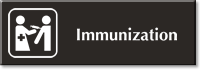 Immunization Engraved Sign with Vaccines Symbol