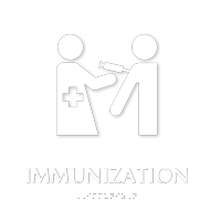Immunization TactileTouch Braille Sign with Vaccines Symbol