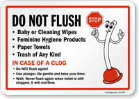 In Case Of A Clog Do Not Flush Again Use Plunger Sign