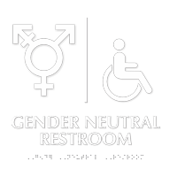 Handicap Gender Neutral Symbol Restroom Braille Sign