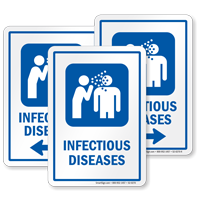 Infectious Disease Hospital Sign with Viral Infection Symbol