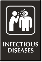 Infectious Disease Engraved Sign with Viral Infection Symbol
