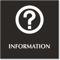 Information Engraved Sign with Question Mark Symbol