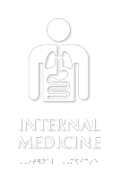 Internal Medicine Braille Sign with Internal Organs Symbol