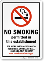 No Smoking Permitted Sign