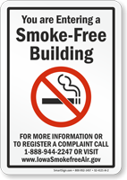 Iowa Entering A Smoke Free Building No Smoking Sign