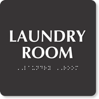 Laundry Room TactileTouch™ Sign with Braille