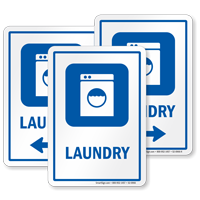 Laundry Sign with Washing Machine Symbol