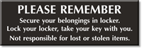Secure Your Belongings In Locker Engraved Sign