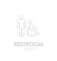 Restroom Sign with Male & Handicap Accessible Symbol