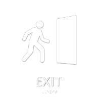 Exit, with Braille Sign