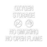 Oxygen Storage. No Smoking. No Flame Sign