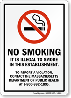 No Smoking It's Illegal To Smoke Sign