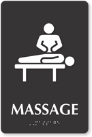 Massage TactileTouch Braille Spa Sign