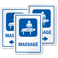 Massage Sign with Masseur Symbol