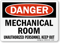 Mechanical Room Unauthorized Personnel Sign