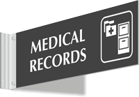 Medical Records Corridor Projecting Sign