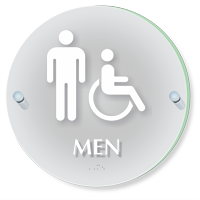 Men And Handicap Restroom ClearBoss Sign