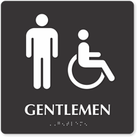Gentlemen Accessible TactileTouch Braille Restroom Sign