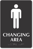 Men Changing Area TactileTouch™ Sign with Braille