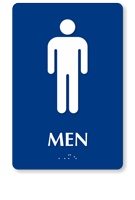 Men Pictogram Braille Restroom Sign