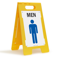 Men W/Graphic Fold-Ups® Floor Sign