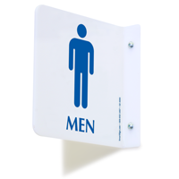 2 Sided Projecting Men's Restroom Sign 