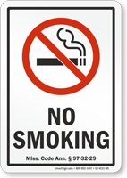 Mississippi No Smoking Sign